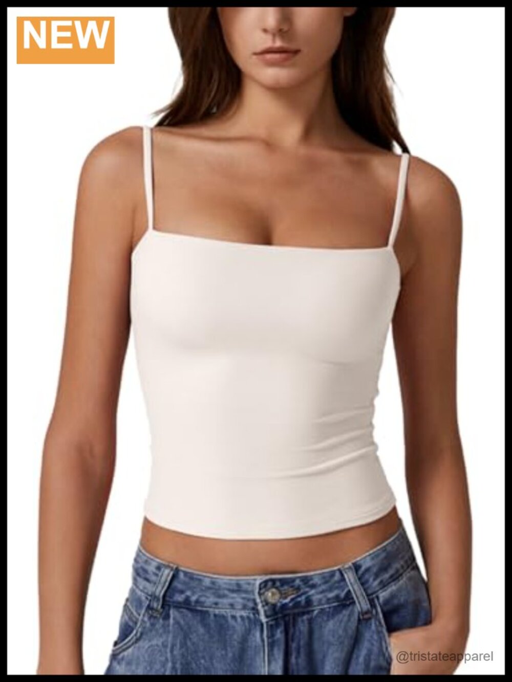 Double Lined Basic Tank Top Adjustable Spaghetti Strap Sleeveless Camisole